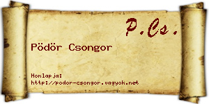 Pödör Csongor névjegykártya
