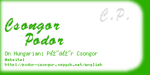 csongor podor business card
