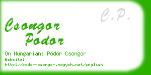 csongor podor business card